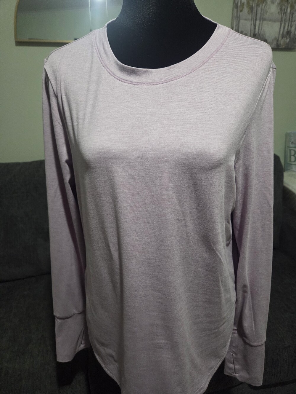 Velocity Light Pink Long Sleeve Crewneck Top